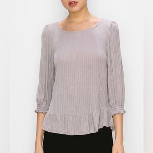 Anthropologie W5 Lavender Smocked Sleeve Babydoll Top | Size Small